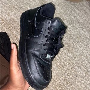 Black Air Force 1’s, size 8
